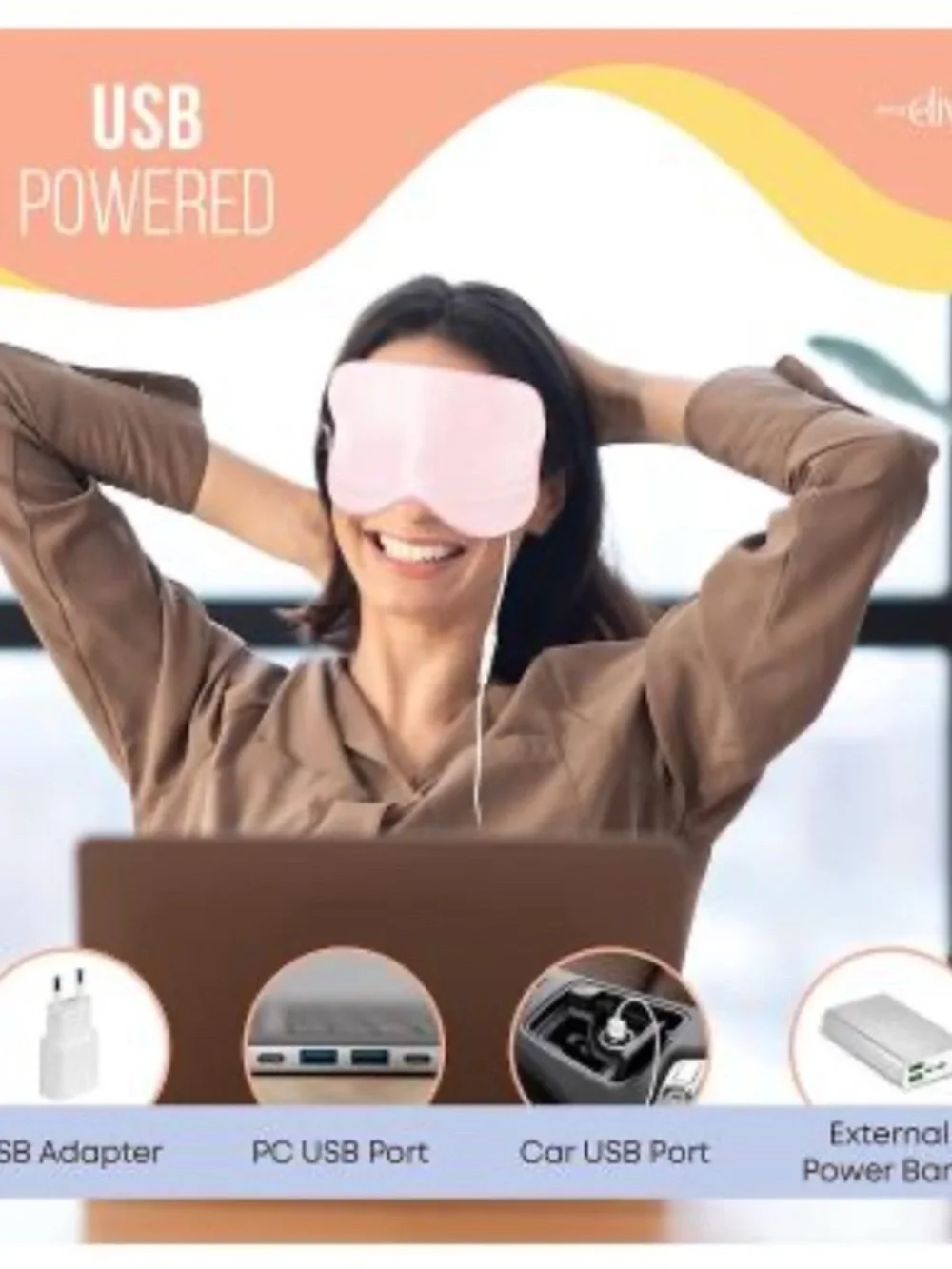 NEW Drop of Diviniti Heated Silk Eye Mask USB